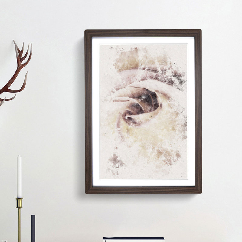 Pale Pink Rose - Framed Print, 87cm H x 62cm W x 2cm D, Walnut Framed