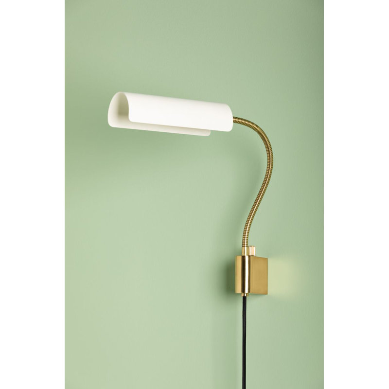 Aged Brass and Soft White Swing Arm Wall Sconce