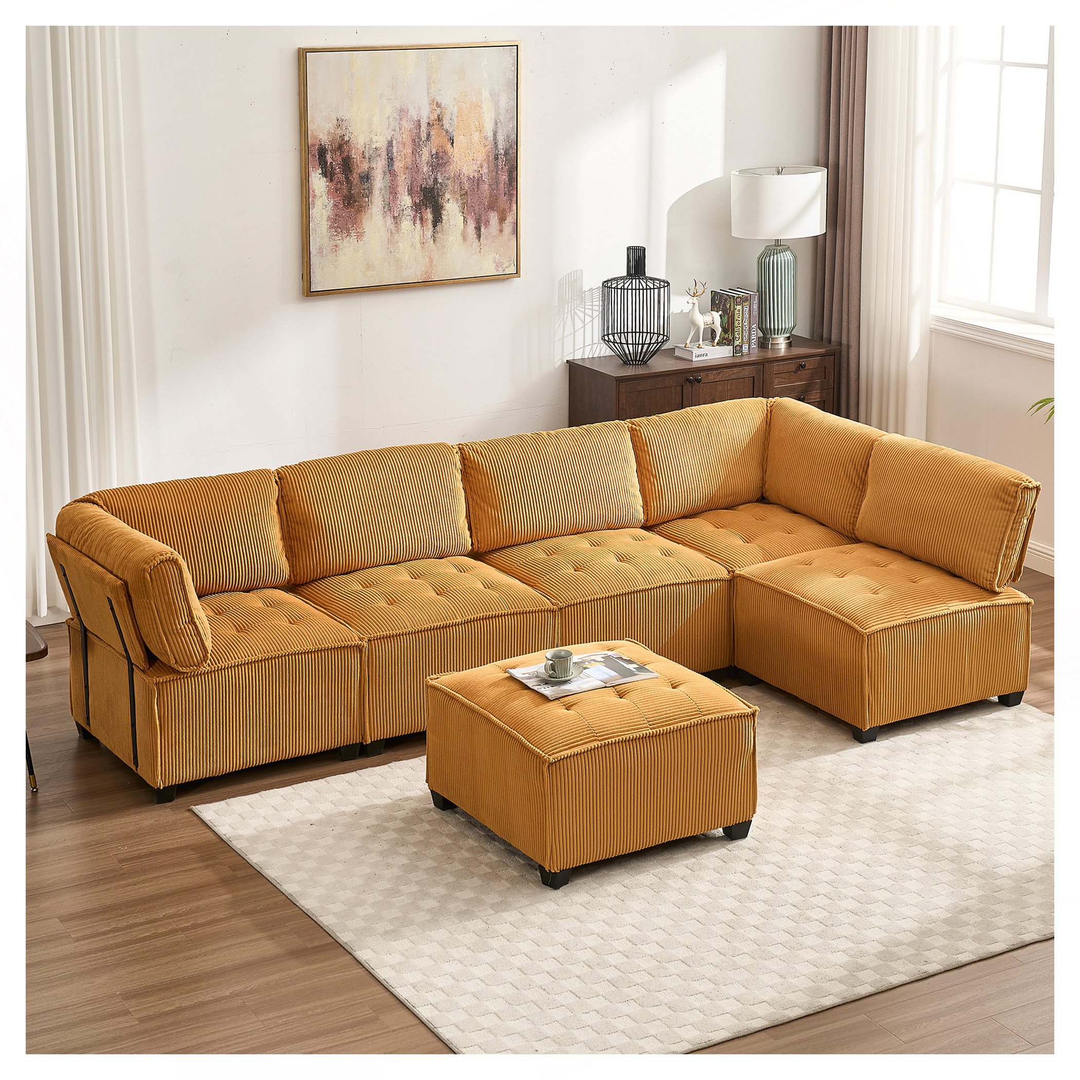 Latitude Run® UNITED WE WIN Modular Sectional Sofa U Shaped Modular ...