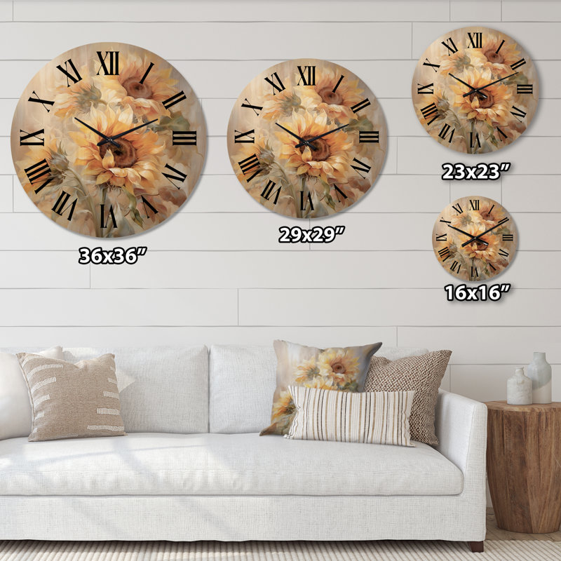 Horloge murale en bois massif Nivedita, Très grand