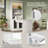 83.4"Tall Bookshelf with Writing Desk, Modern Bookcase with Study Desk, Workstation with Storage Shelf,Storage Bookcase with Open Shelves and LED Lighting for Living Room,Home Office,White