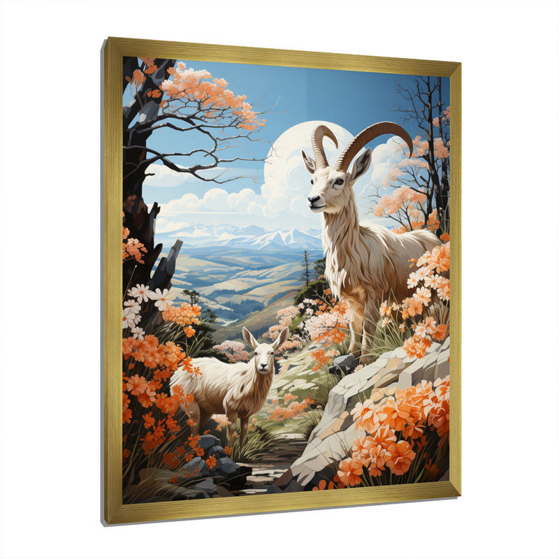 «Ourzazate Goat Mountain Explorer Pastoral II», reproduction sur toile, H 40 po x l 30 po x P 1,5 po, Encadrement doré