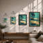 Moonlit Shore Tropical - Framed Print-304060173-304060174