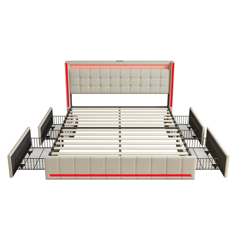 Bed, 180×200, Beige
