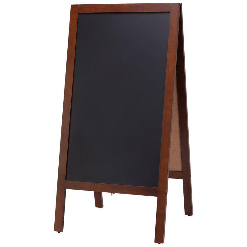Tableau noir rustique à cadre A 20 po x 40 po, panneau à ardoise recto-verso, tableau noir en bois sur pied avec craies et gomme magnétique pour la cuisine