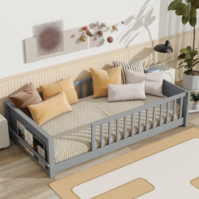 Base de lit plateforme simple avec support à livres intégré