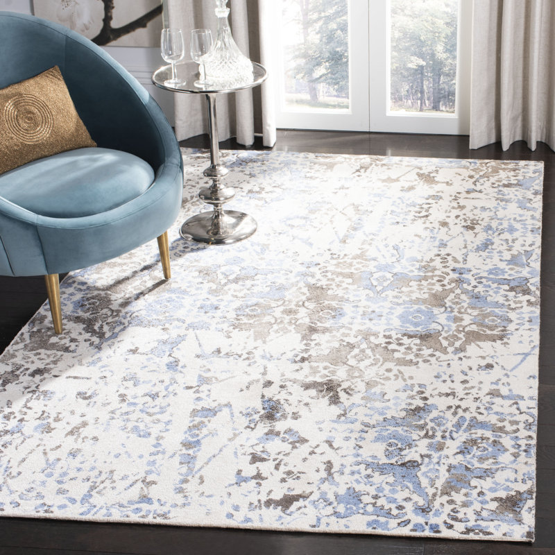 Stambaugh Hand Tufted Viscose Floral Rug, Rectangle 8' x 10'