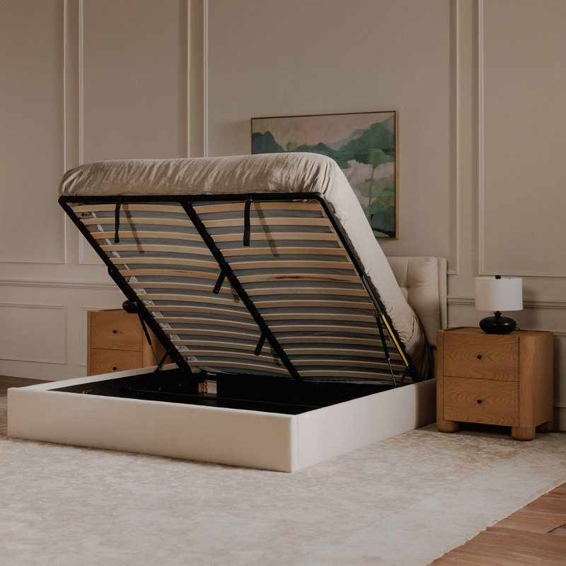 Sebastion Storage Bed, Queen, Cream