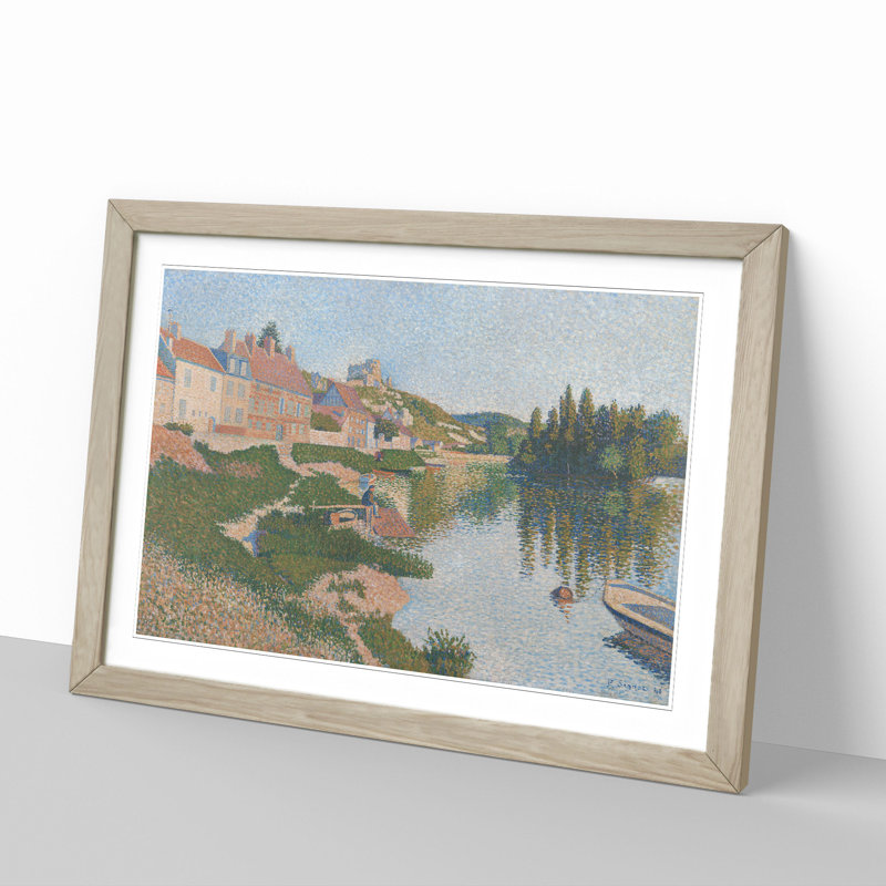 Les Andelys by Paul Signac - Picture Frame Painting, Oak Framed, 27cm H x 36cm W x 2cm D