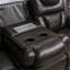 Fauteuil inclinable manuel de cinéma maison avec console centrale et bande lumineuse à DEL pour le salon-186036989