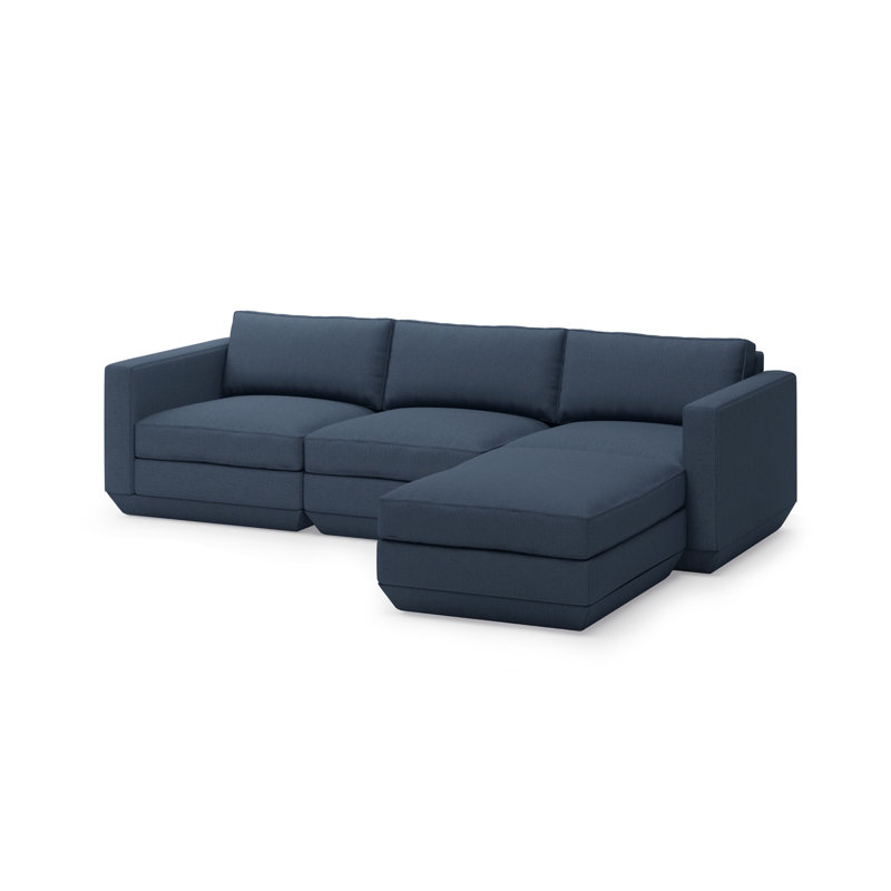 Podium Modular 4-Piece Sectional, Right Hand Facing, Hanson Navy