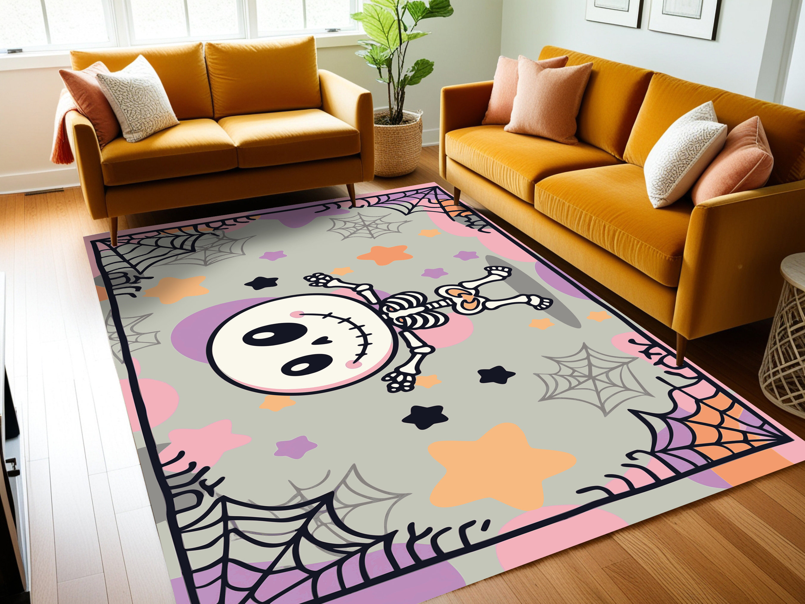 The Holiday Aisle® Washable Halloween Fall Season Holiday Rug - Wayfair ...