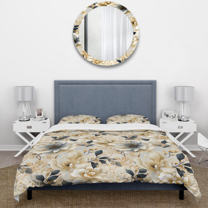 Ethereal Neutrals Boho Pattern Duvet Cover, King Duvet Cover + 2 King Shams