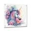 Mignon licorne pastel entourée de fleurs III - cheval, décoration murale acrylique-1164444035
