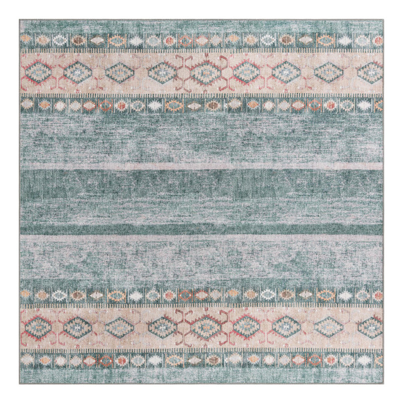 Arvene Chenille Geometric Indoor Rug, Square 7'6"