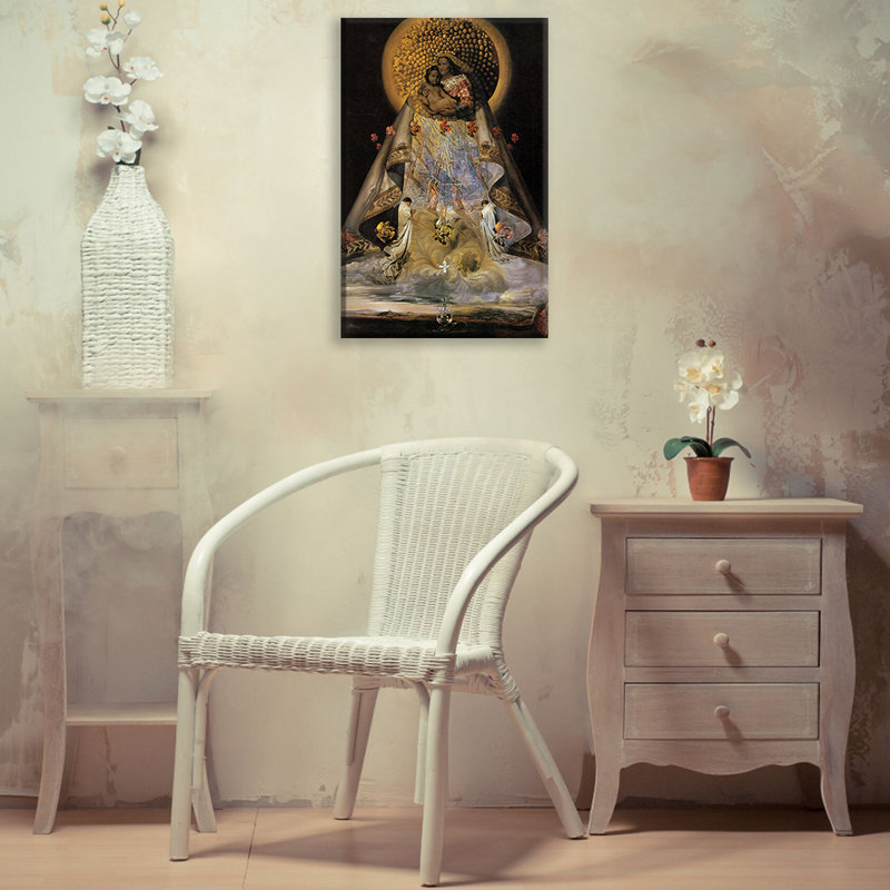 Toile tendue avec châssis La Vierge de Guadalupe par Salvador Dali, H 24 po x l 17 po
