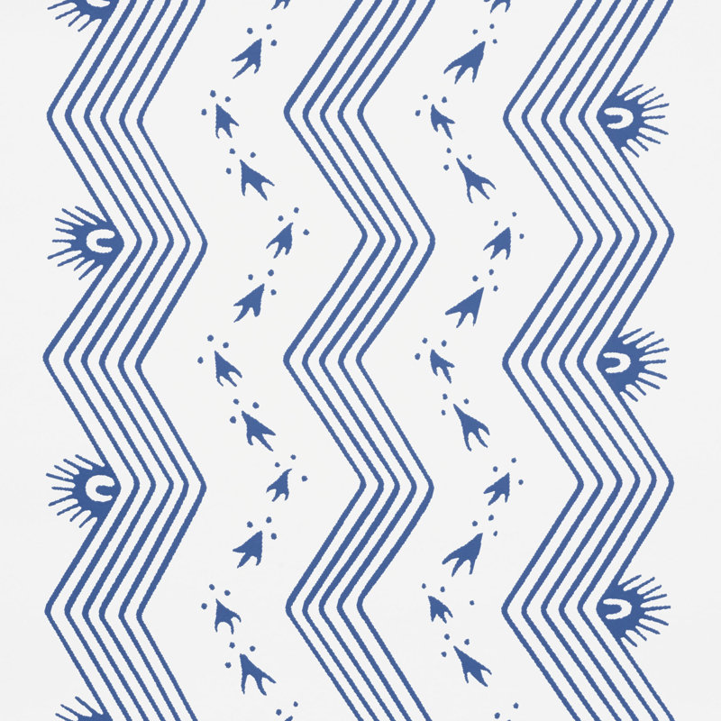 Papier peint à rayures Nauset, Indigo