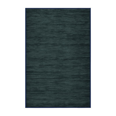 Tapis bleu uni lavable à la machine
