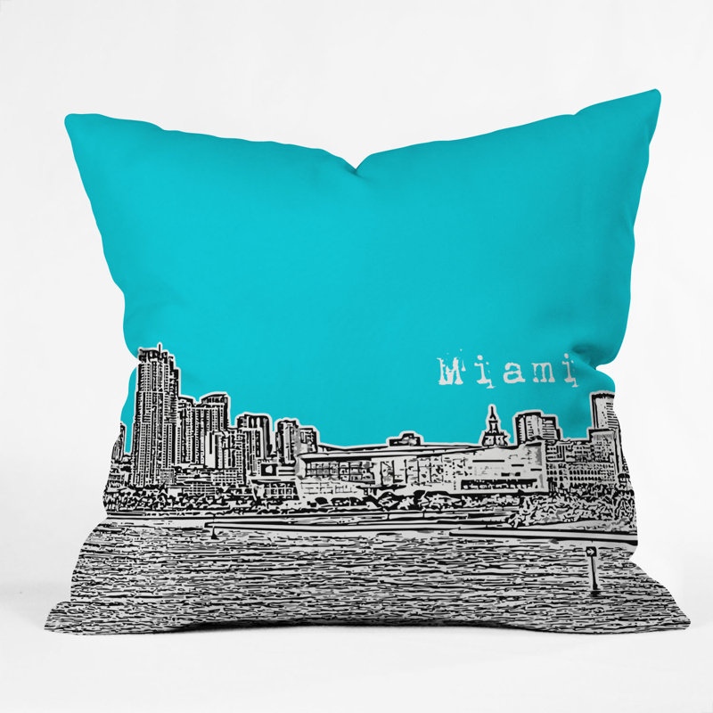 Bird Ave Miami Throw Pillow, 20" x 20", Teal
