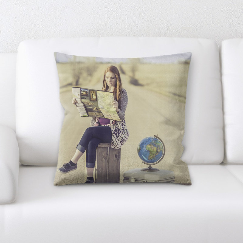 Coussin décoratif globe trotter