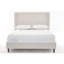 Harper Tall Headboard Upholstered Bed / 54" High Headboard / Elegant Simplicity / No Box Spring Needed / Easy Assembly / King / Textured Ivory Canvas