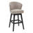 Khan Swivel Counter or Bar Height Armless Bar Stool with Footrest in Fabric and Espresso Wood-1641207353-1638544570