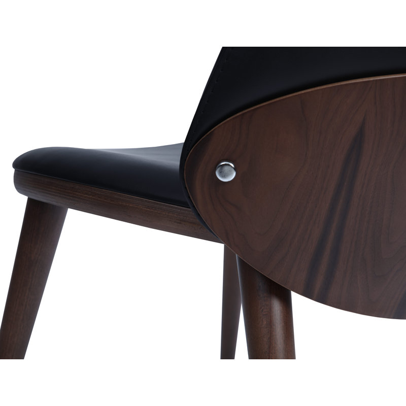 Chaise d'appoint rembourrée en bois massif Scheinuk, Noir