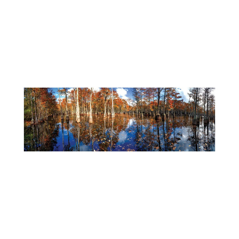 Cypress Swamp Panorama In George L. Smith State Park, Georgia by OLena Art - Wrapped Canvas Panoramic Print