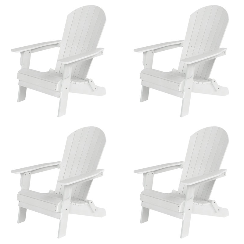 Chaise Adirondack pliante en plastique Arrlo, Blanc
