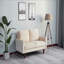 Causeuse en microfibre avec coussin en mousse haute densité - Structure et pieds en bois massif