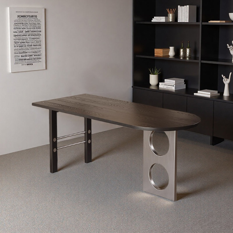 Bureau de table en bois de frêne noir Creative Design, H 29,52 po x l 62,99 po x P 27,55 po