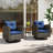 3 Piece Rattan Seating Outdoor Conversation Group with Cushions and Swivel Chairs-228047388