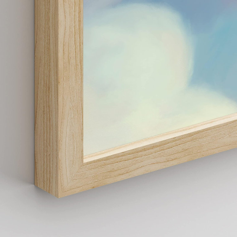 «Watercolor Rainbow Sky Clouds», reproduction encadrée de 4 pièces, H 14 po x l 11 po x P 1 po, Encadré naturel