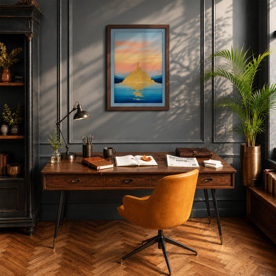 Solitary Peak Minimalist - Framed Print