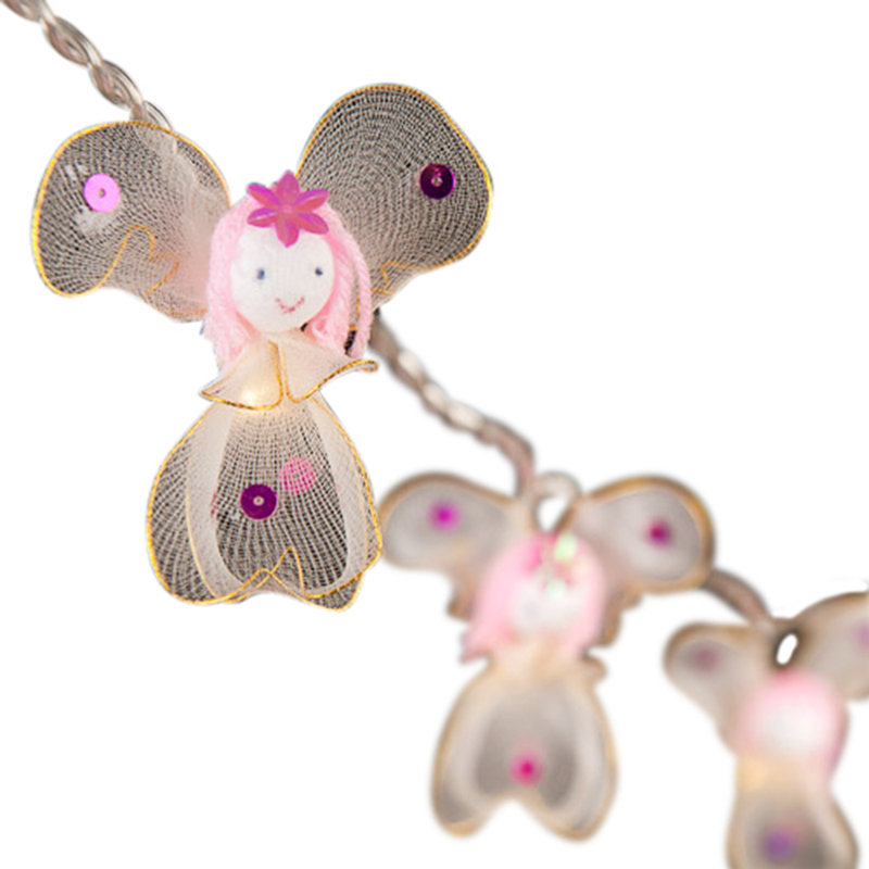 Juanes LED Princess Fairies String Light, White/Pink Fairies