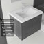 Meuble-lavabo flottant avec lavabo en céramique et portes à fermeture en douceur-133668180