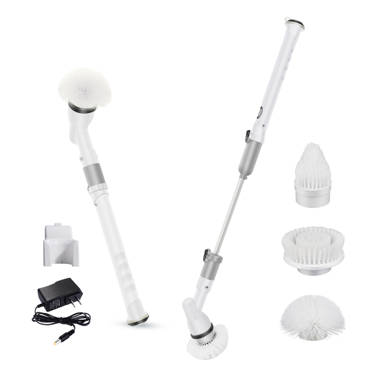 360° Rotary Electric Scrubber, Hand-Held Cordless, with 7 Replaceable Brush  Heads