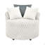 Fauteuil d'appoint rembourré avec roulettes Plush 3D, blanc cassé