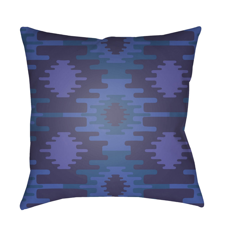 Yindi Outdoor Throw Pillow, 18" H x 18" W x 3.5" D, Bright Blue