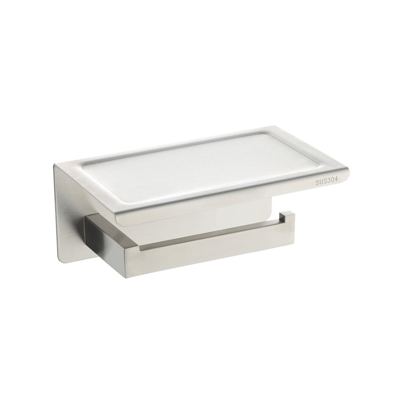 Porte-papier hygiénique à réservoir avec tablette, Blanc