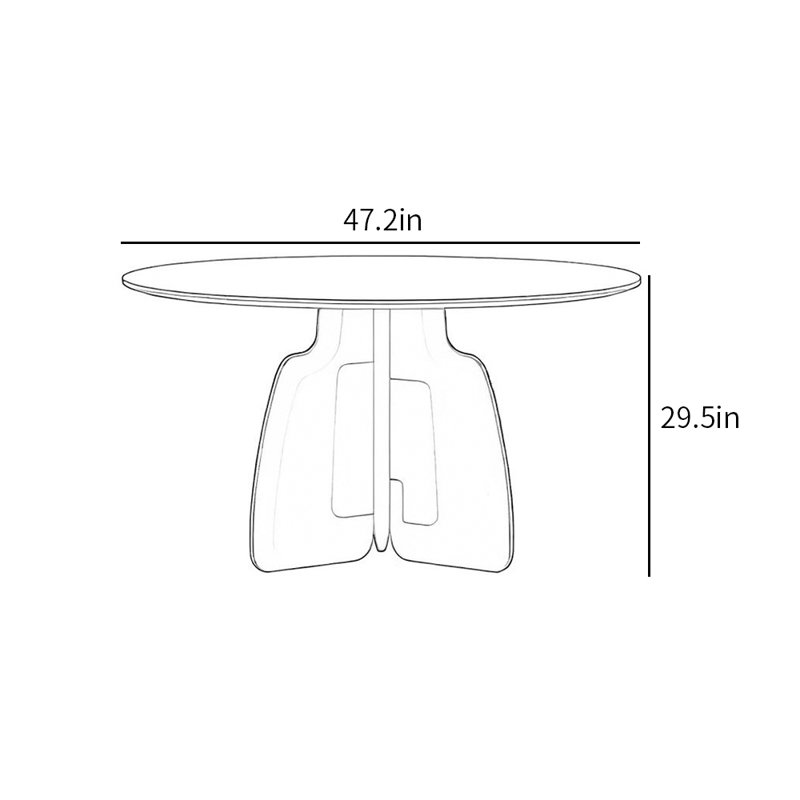 Table de salle à manger familiale de style minimaliste, H 29,5 po x L 47,2 po x l 47,2 po