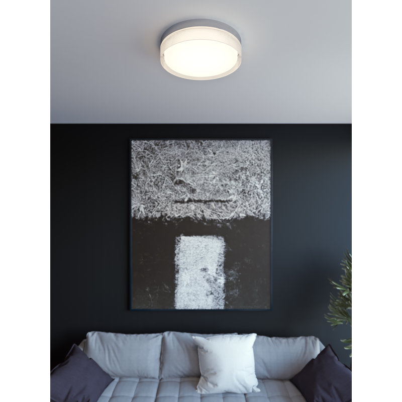 Scarito Acrylic LED Flush Mount, Nickel, 16"