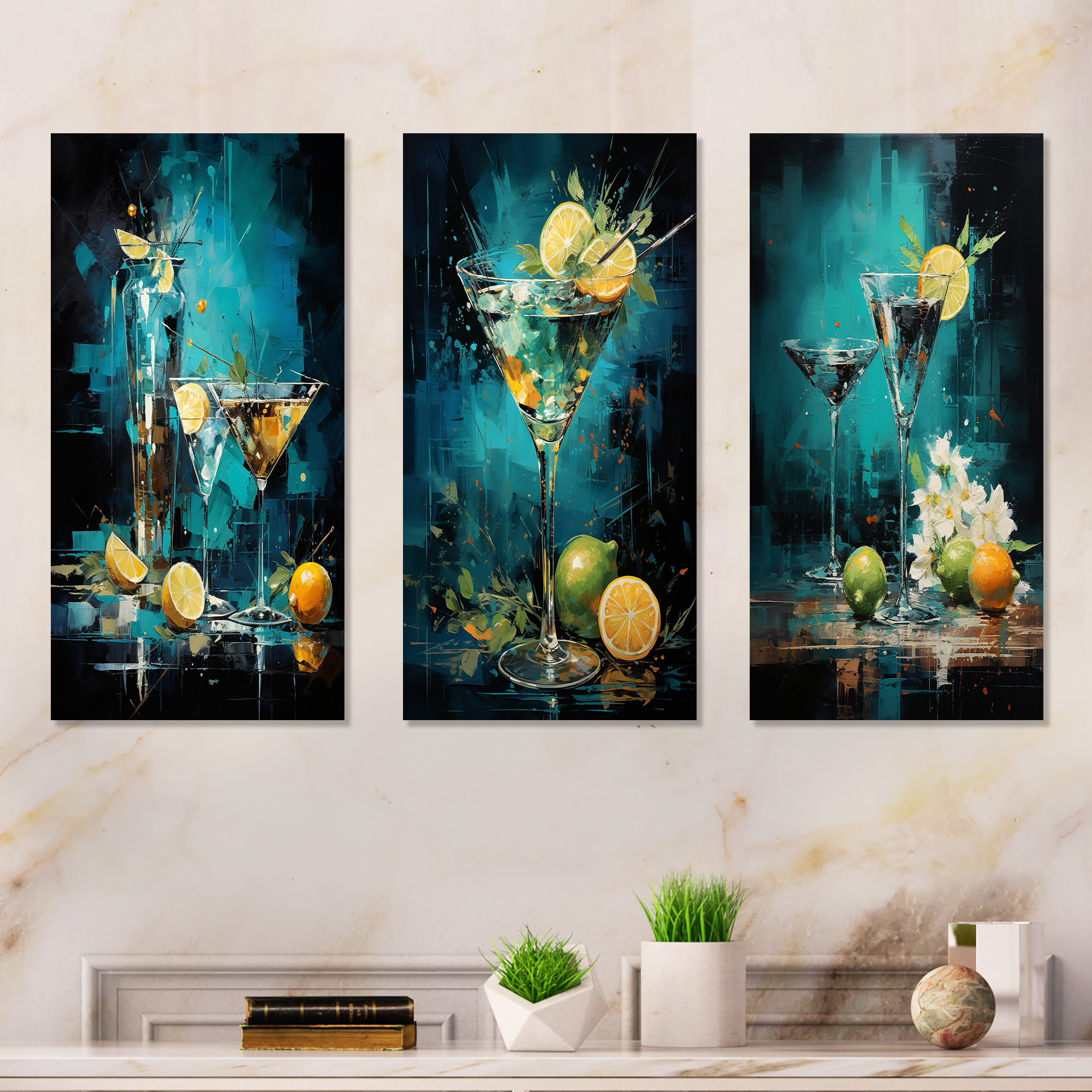 Latitude Run® Vesper Vibrance Twilight Cocktail Cocktails Metal Wall