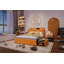 Bed Frame, Boucle Upholstered Platform Bed with Bookcase Headboard and 2 Flexible Rolling Drawers, Noise‑Free, No Box Spring Needed for Girls Bedroom-1270031320-1270031321