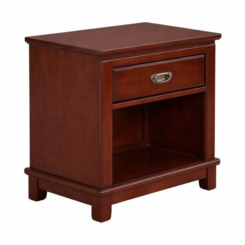Colin 1 Drawer 22 In. W Nightstand, Reddish Brown