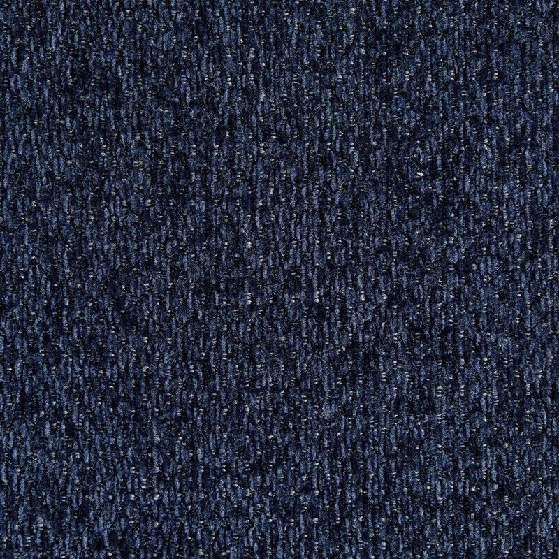 Aniessa 92'' Upholstered Sofa with Reversible Ottoman, Dark Blue Polyester Blend