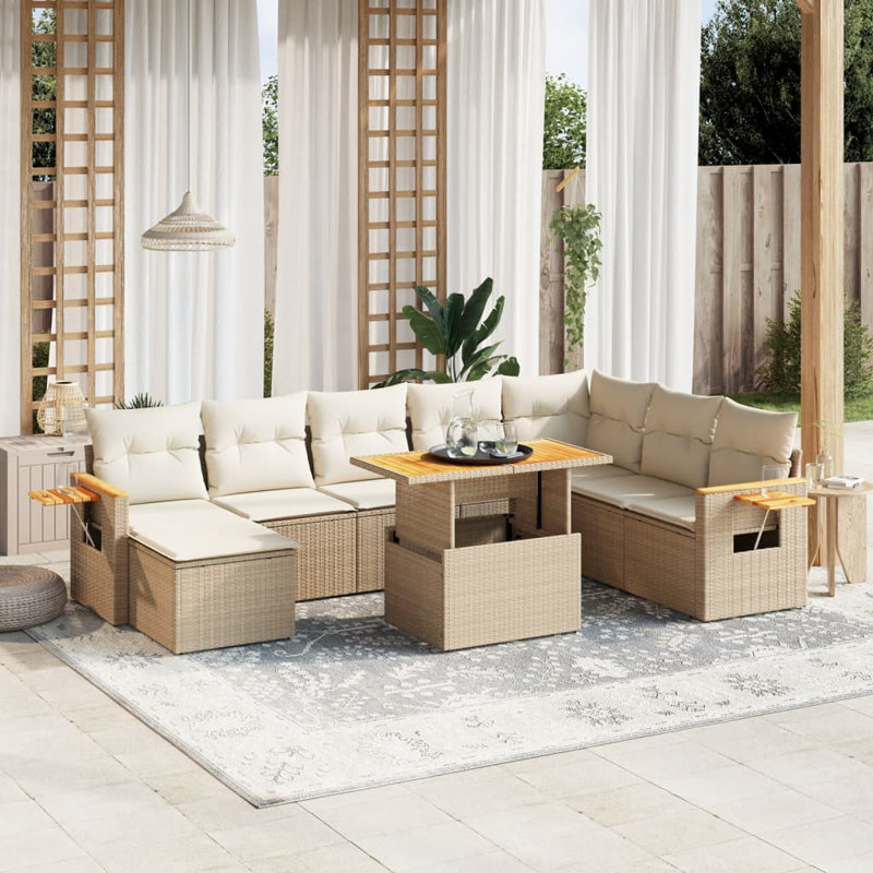 Ensemble de canapé de jardin Vidaxl, Beige
