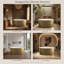 Vast Studio 58.9” Textured Aged Brass/White Freestanding Round Bathtub – Deep Soaking Tub with Minimalist Spa-Inspired Modern Design & Seamless Matte Luxury Finish-462113818