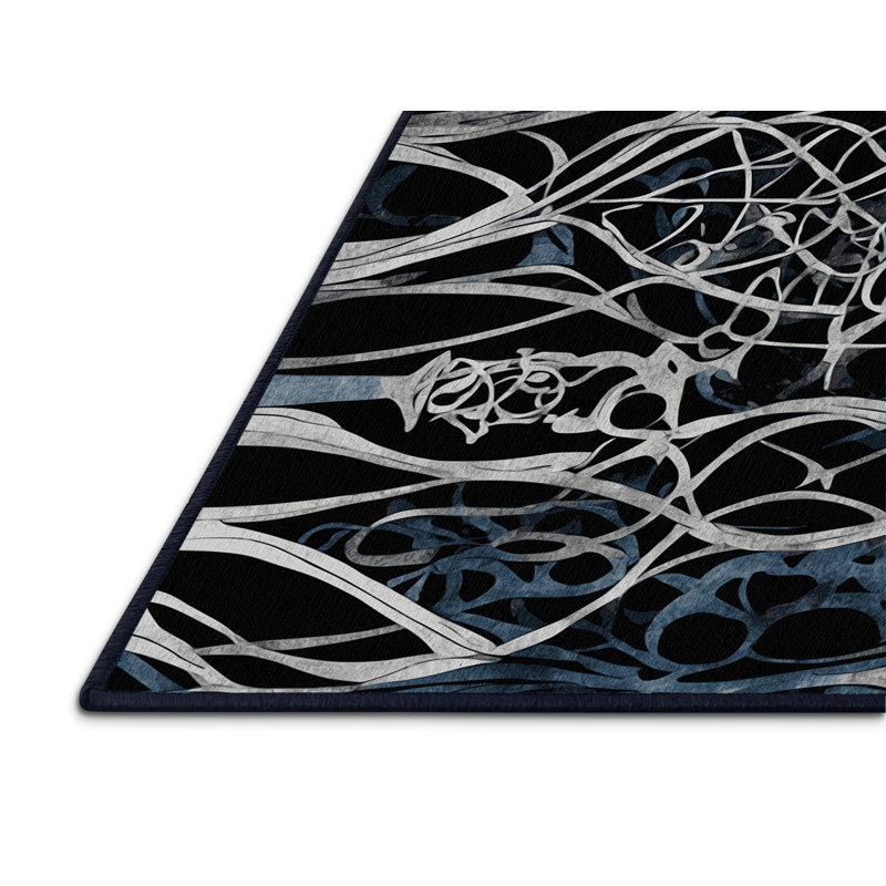 Tapis Midnight Blossom, Carré 3 pi