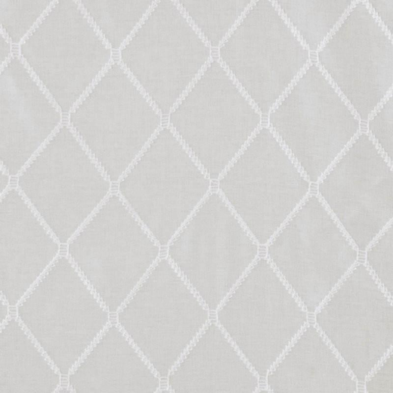 Écharpe de fenêtre transparente brodée diamant, L 50 po x L 216 po, White